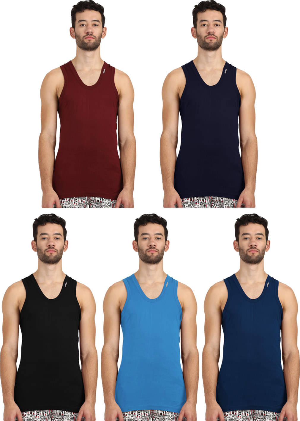 Rupa Frontline Multi Sleeveless Vests Pack of 5 Rupa Frontline Multi Sleeveless Vests Pack of 5