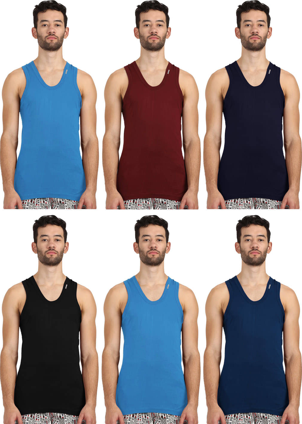     			Rupa Frontline Multi Sleeveless Vests Pack of 6