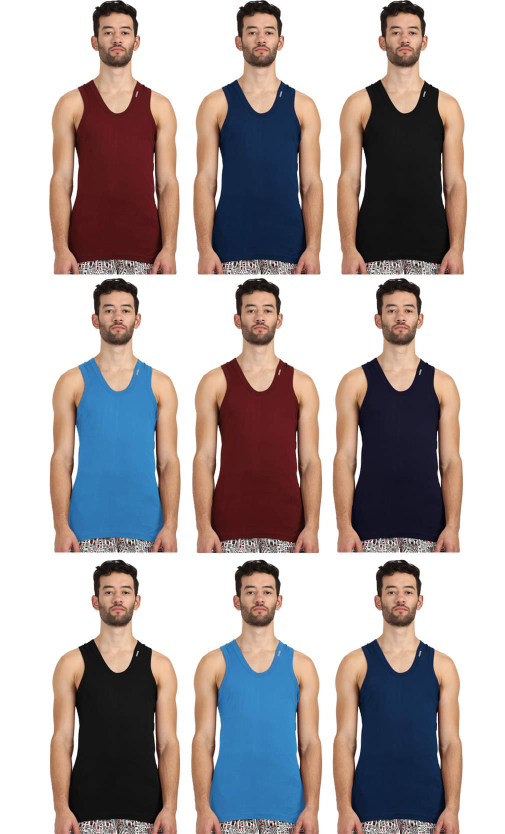 Rupa Frontline Multi Sleeveless Vests Pack of 9 Rupa Frontline Multi Sleeveless Vests Pack of 9