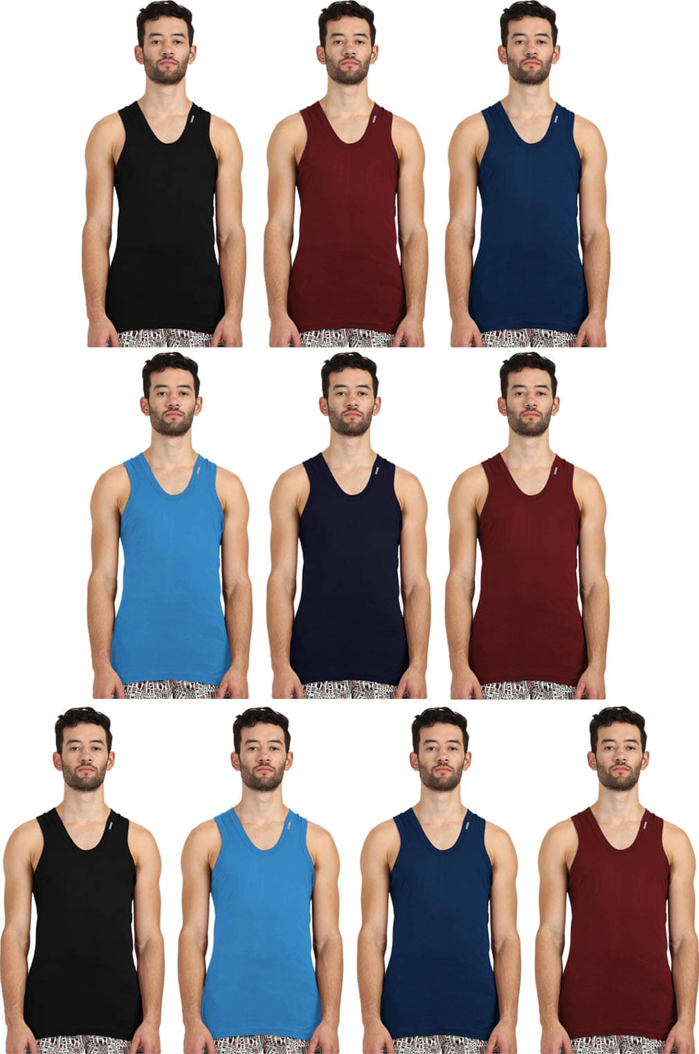     			Rupa Frontline Multi Sleeveless Vests Pack of 10