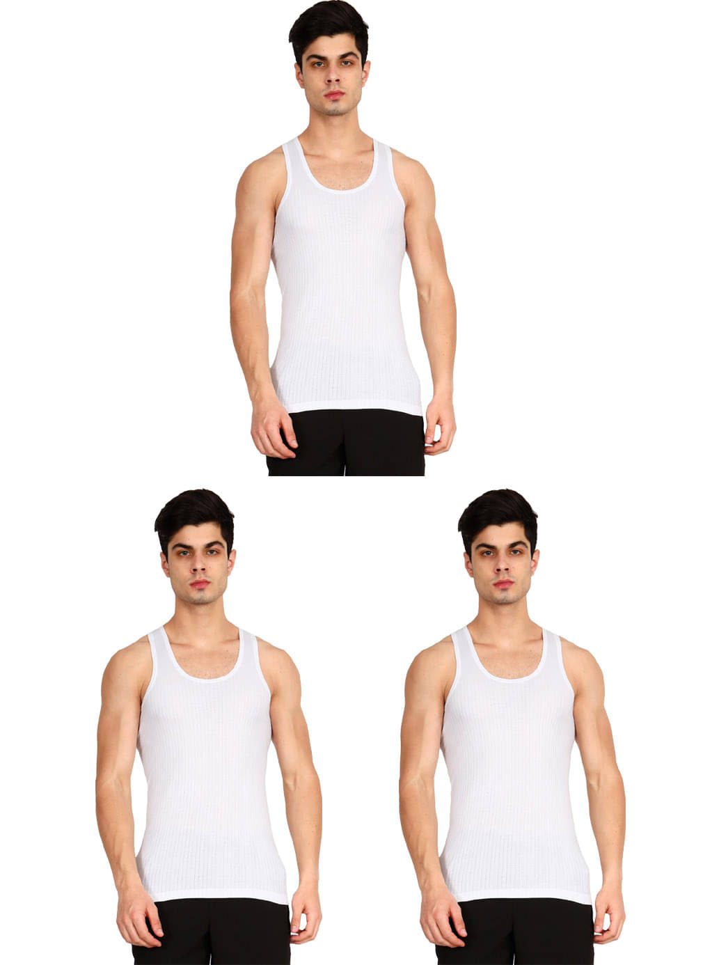     			Rupa Frontline White Sleeveless Vests