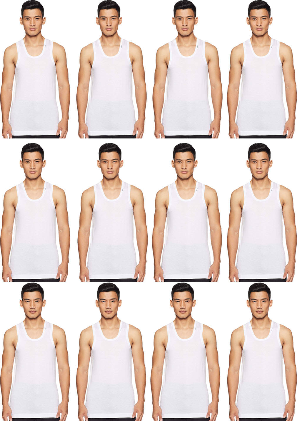     			Rupa Frontline White Sleeveless Vests Pack of 12