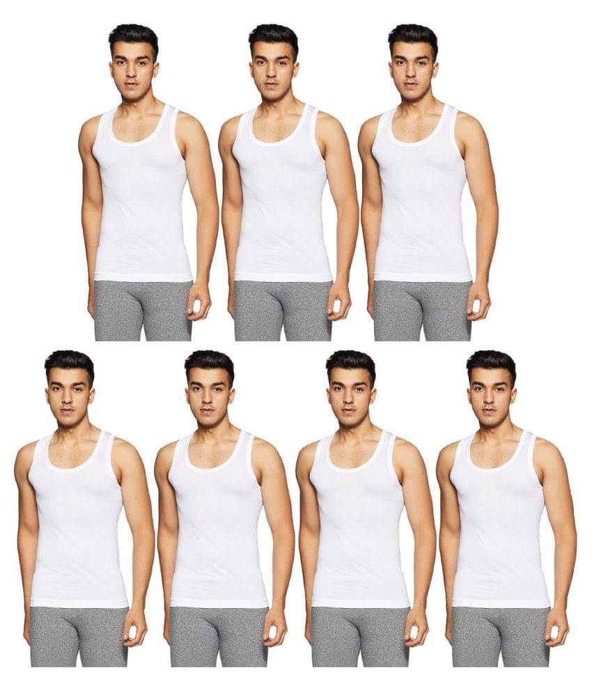 Rupa Frontline White Sleeveless Vests Pack of 7 Rupa Frontline White Sleeveless Vests Pack of 7