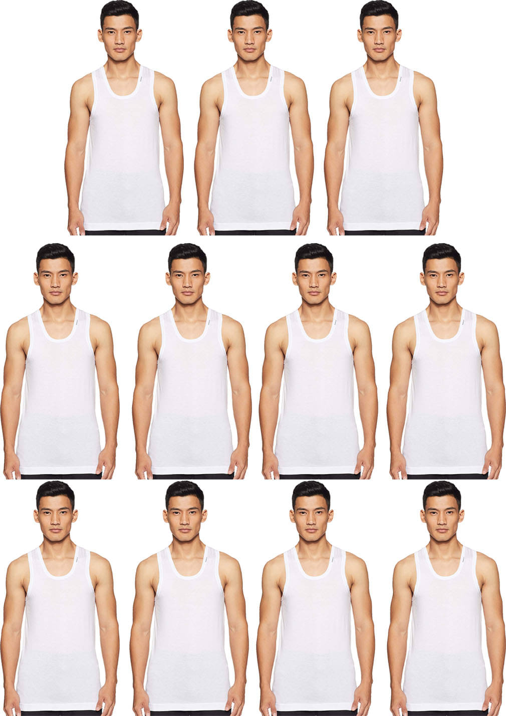     			Rupa Frontline White Sleeveless Vests Pack of 11