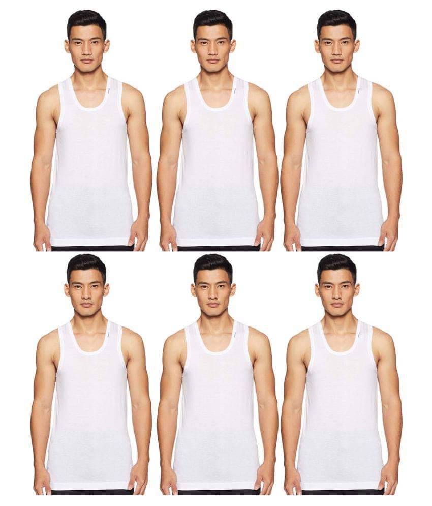 Rupa Frontline White Sleeveless Vests Pack of 6 Rupa Frontline White Sleeveless Vests Pack of 6