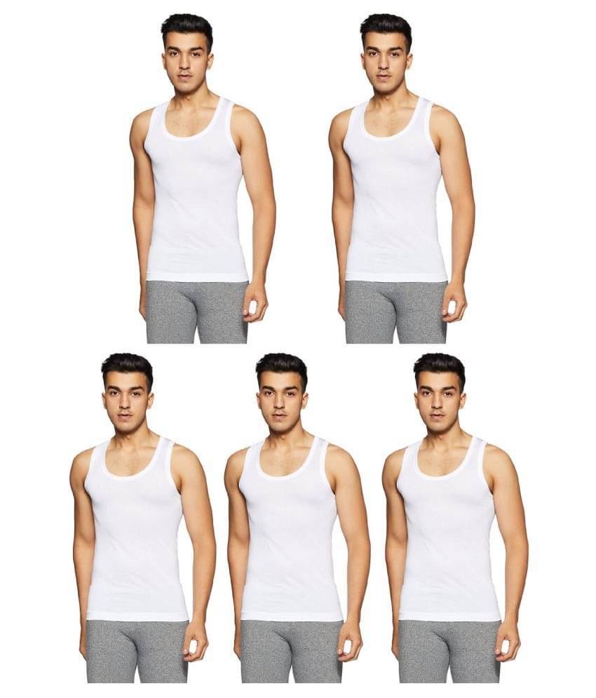 Rupa Frontline White Sleeveless Vests Pack of 5 Rupa Frontline White Sleeveless Vests Pack of 5