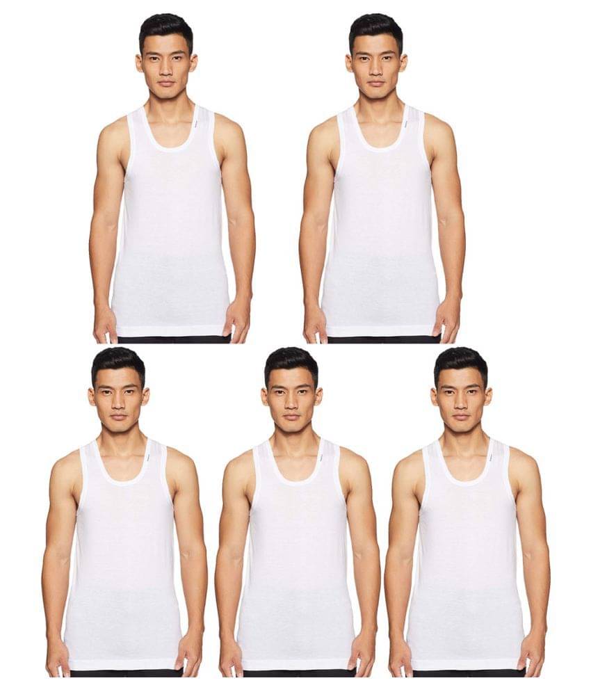Rupa Frontline White Sleeveless Vests Pack of 5 Rupa Frontline White Sleeveless Vests Pack of 5