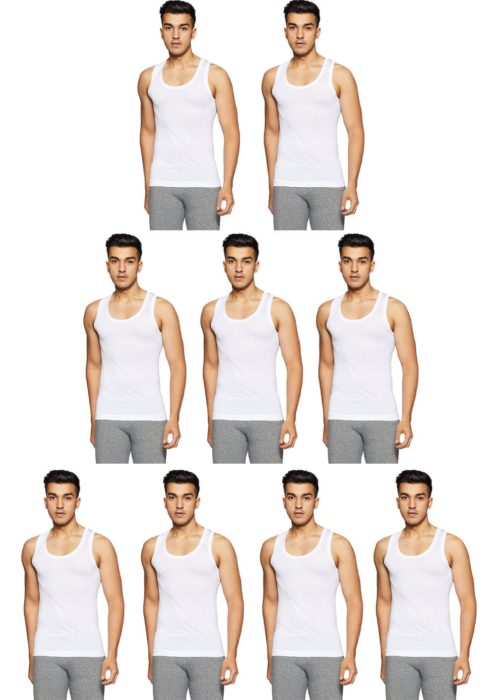 Rupa Frontline White Sleeveless Vests Pack of 9 Rupa Frontline White Sleeveless Vests Pack of 9