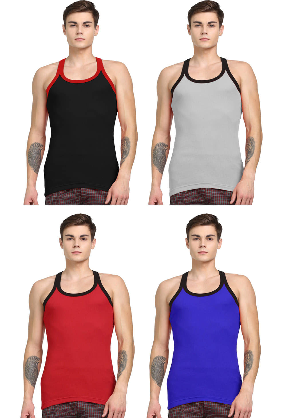     			Rupa Hunk White Sleeveless Vests