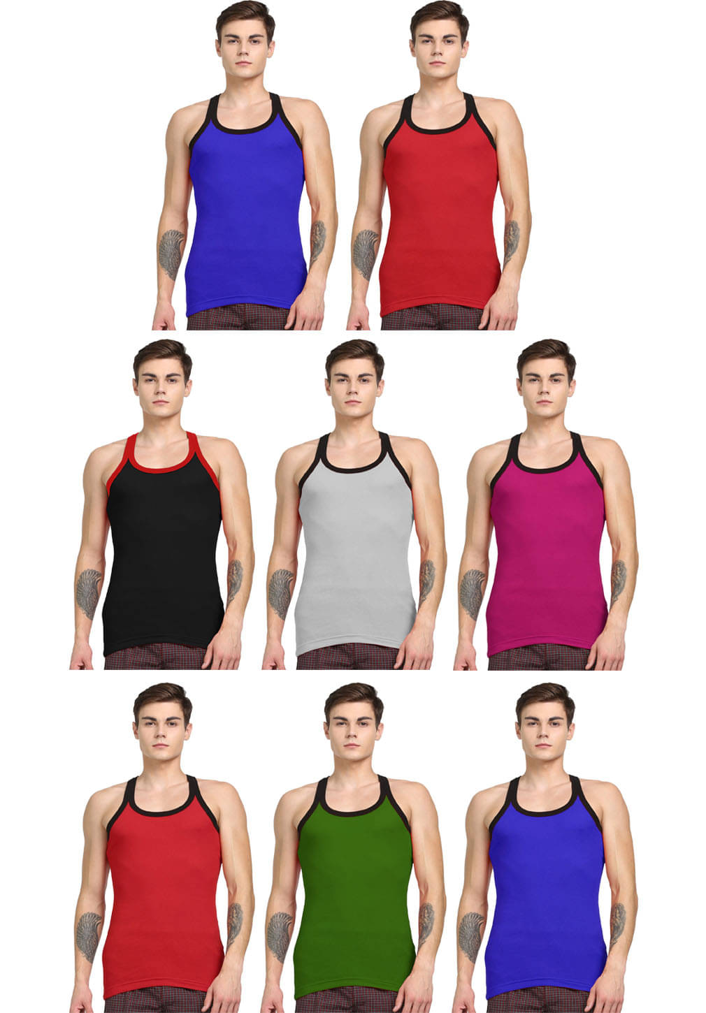     			Rupa Hunk White Sleeveless Vests