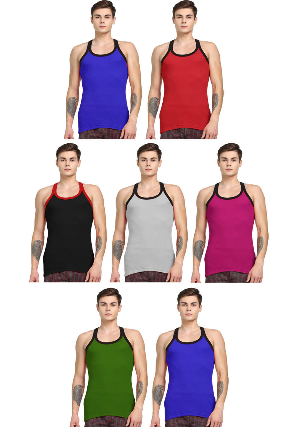     			Rupa Hunk White Sleeveless Vests