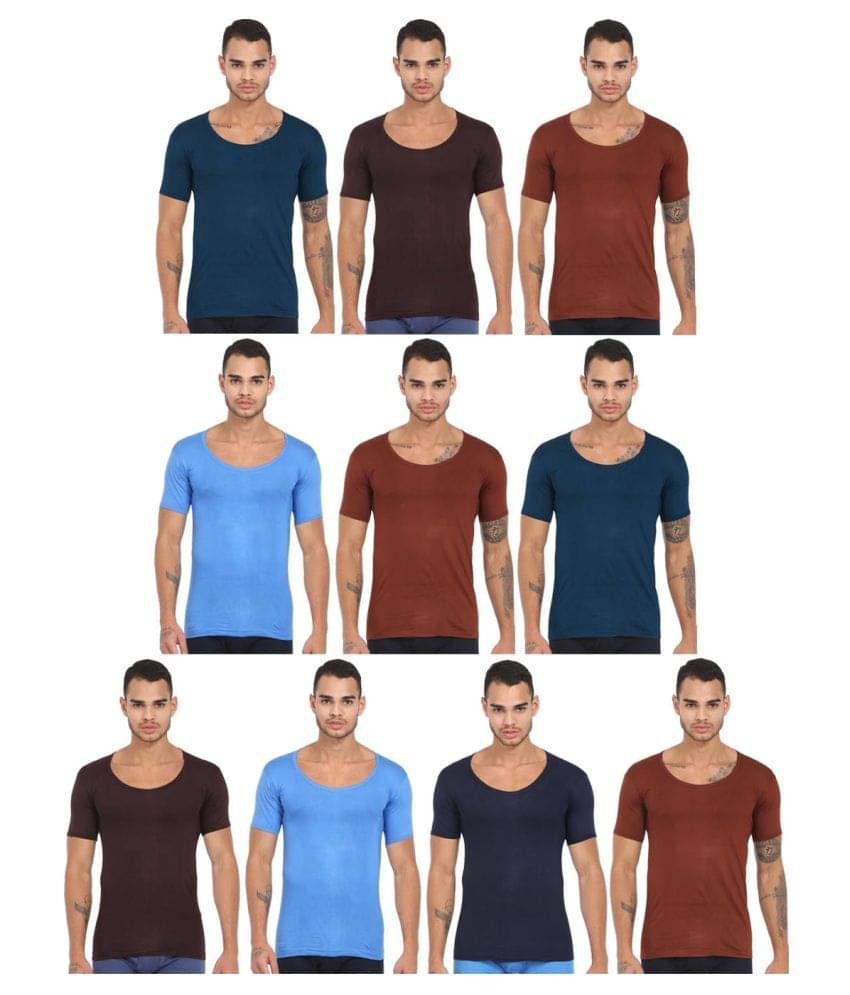 Rupa Jon - Multi Cotton Men's Vest ( Pack of 10 ) Rupa Jon - Multi Cotton Men's Vest ( Pack of 10 )