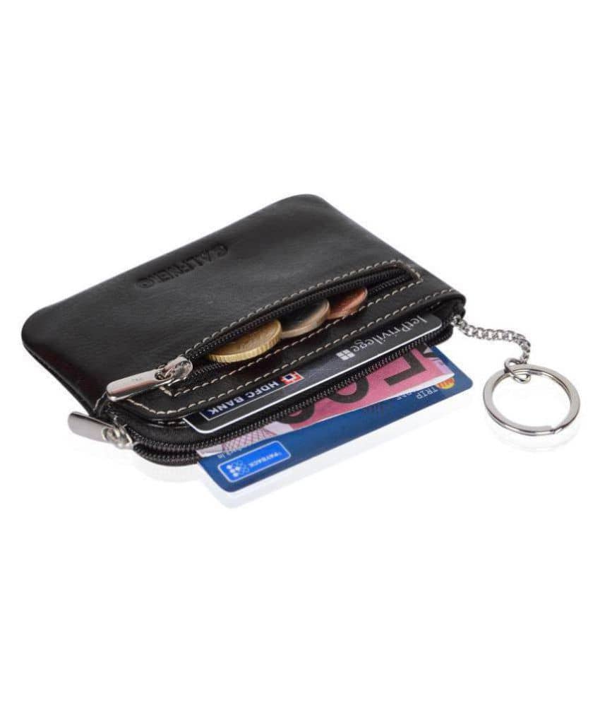 Calfnero Genuine Black Leather Key Case