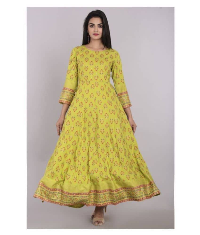 Kbz - Green Rayon Women's Flared Kurti - Kurtis, Tunics | Buy online on ZillyBuy