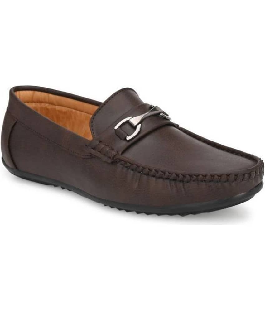 Leeport - Brown Men's Slip on loafers - Formal Shoes | Buy online on ZillyBuy
