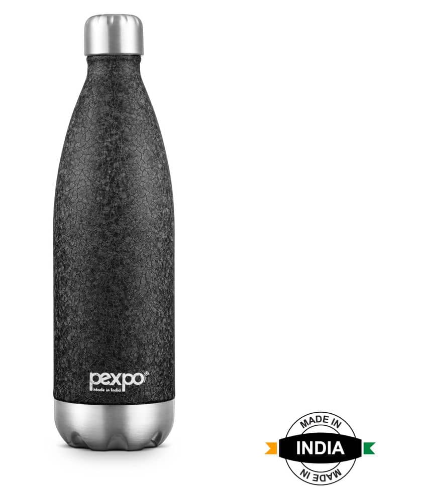 Pexpo 500ml 24 Hrs Hot and Cold ISI Certified Flask, Electro Vacuum insulated Bottle (Pack of 1, Black)