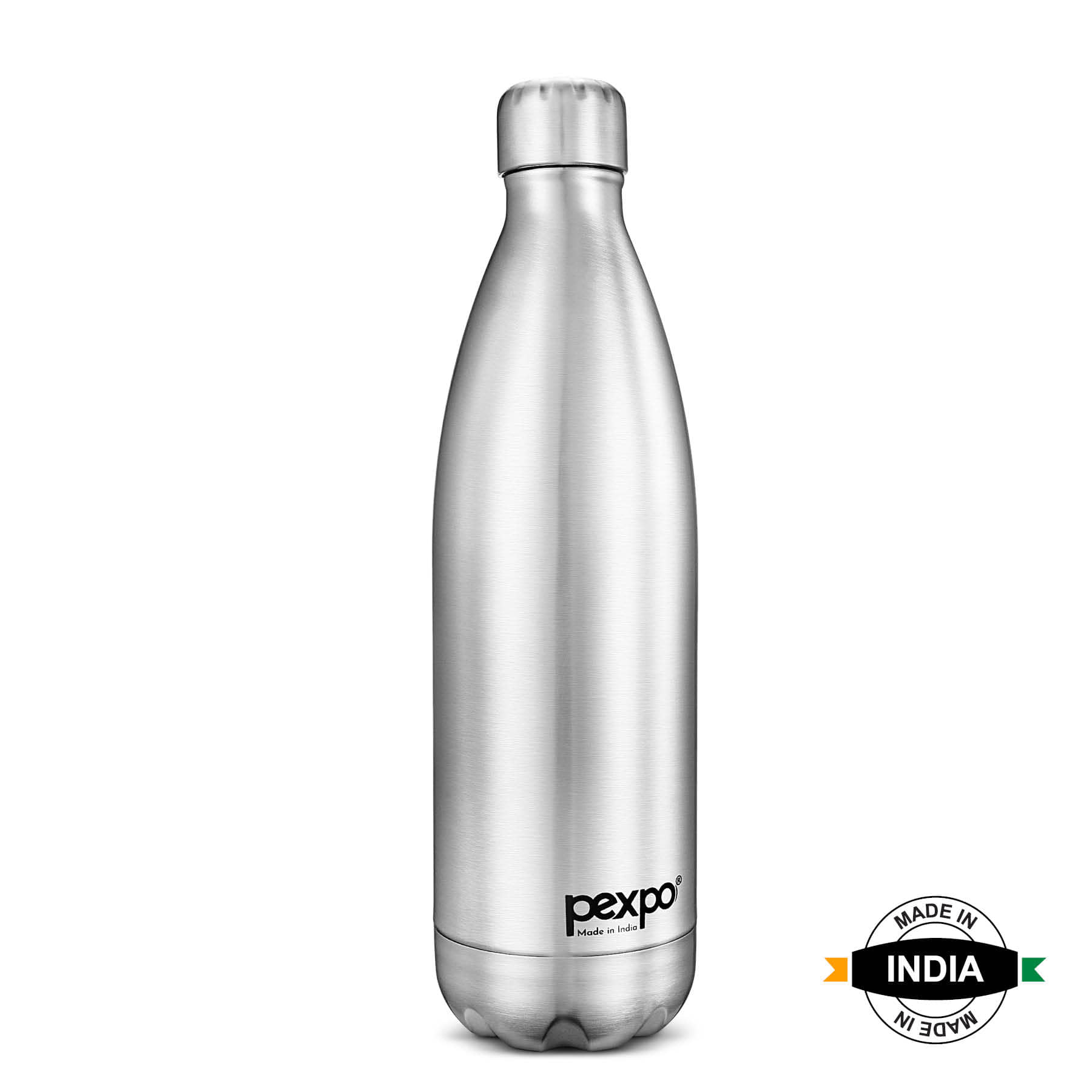 Pexpo 500ml 24 Hrs Hot and Cold ISI Certified Flask, Electro Vacuum insulated Bottle (Pack of 1, Silver)