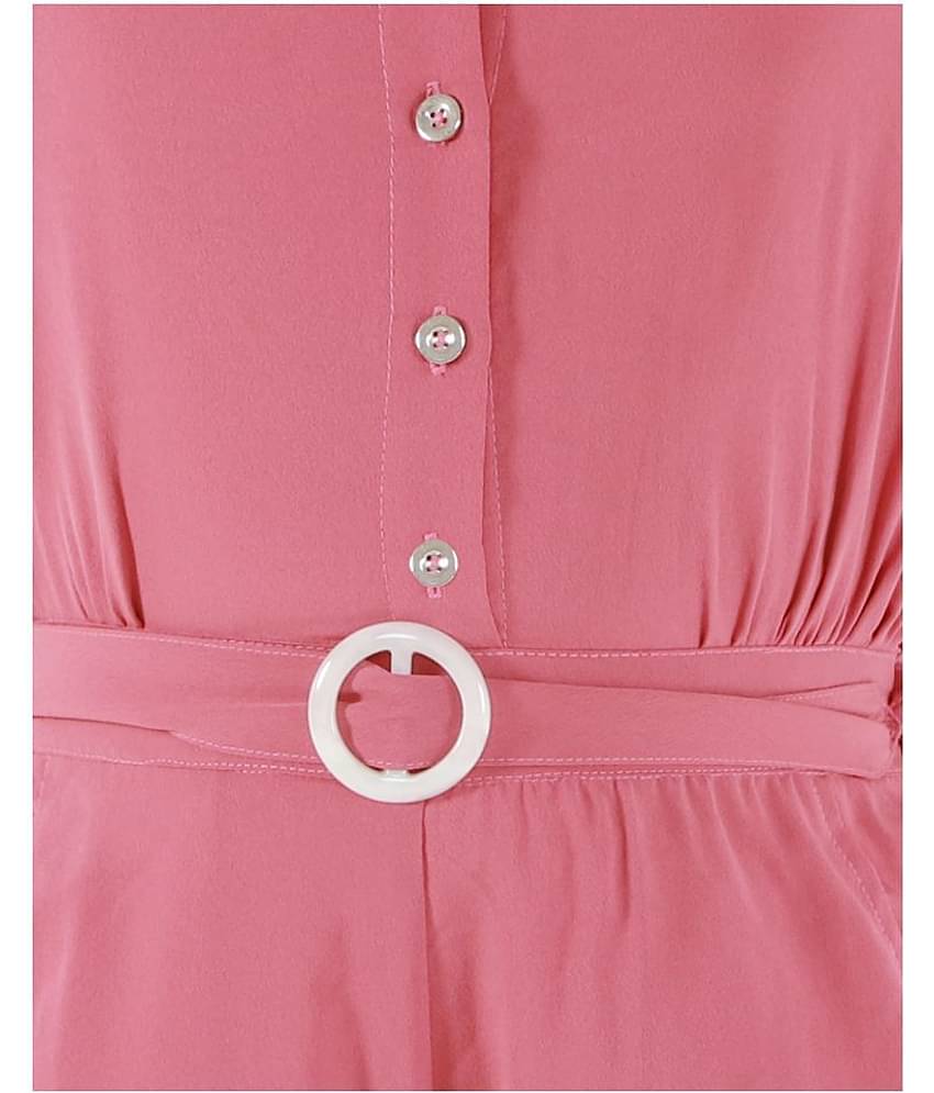 Kids Cave Girls Crepe Jumpsuit ( Pack of 1 , Orange )