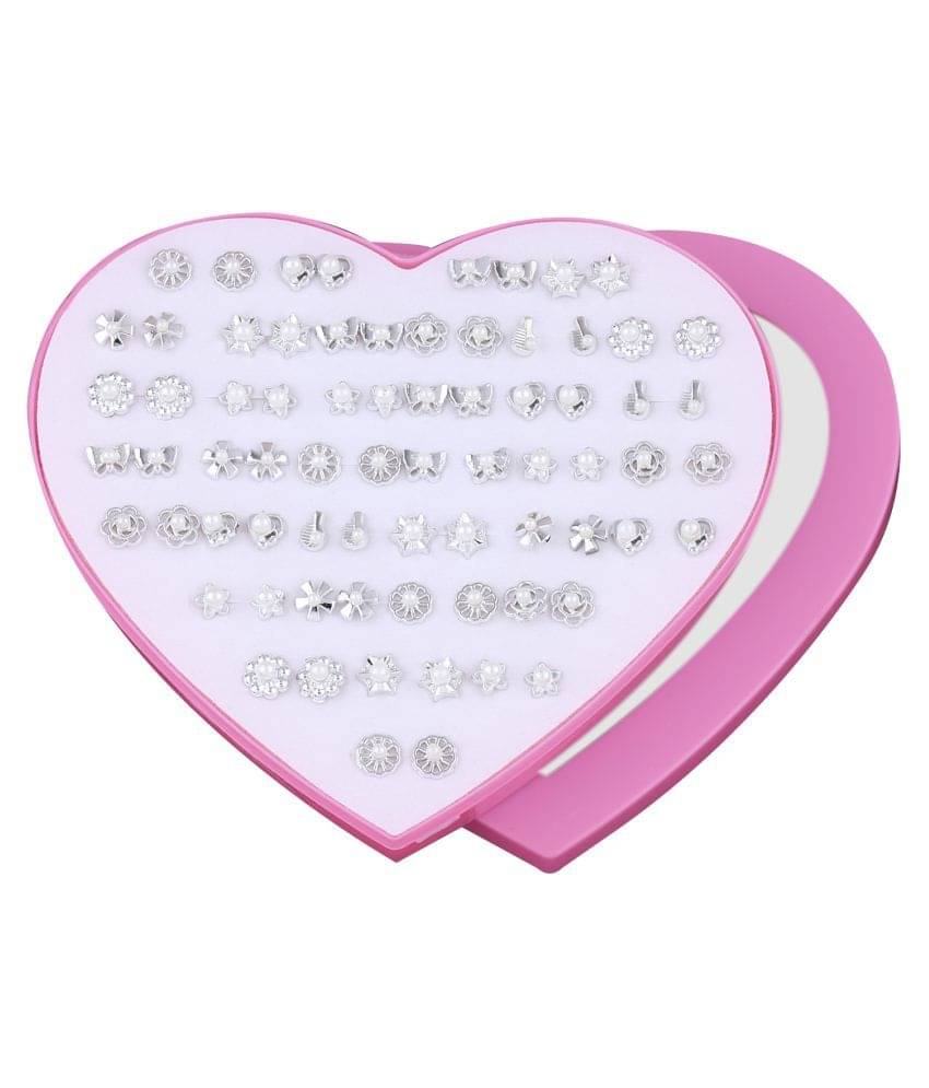     			Paola Silver Plated Delicate look Stud Earring Set of 36 for Women And Girl.