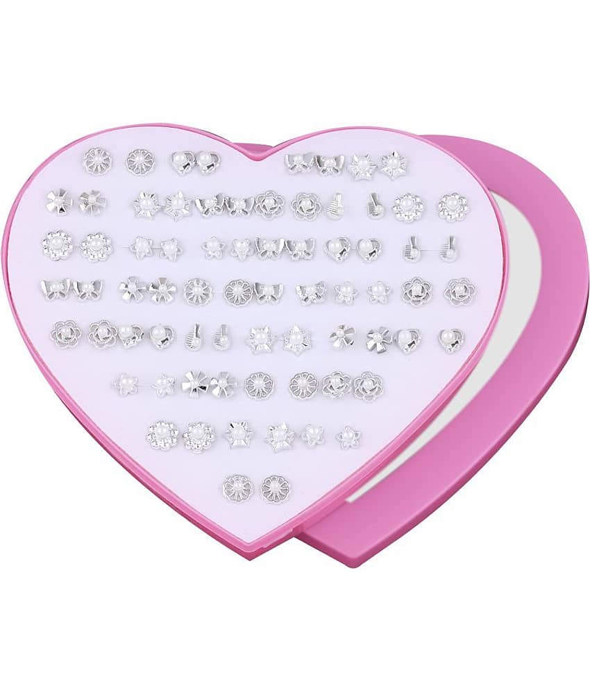 Paola Silver Plated Delicate look Stud Earring Set of 36 for Women And Girl. - Earrings | Buy online on ZillyBuy