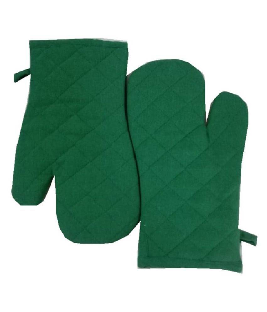 Tidy Green Color Plain Design Cotton Oven Hand Glove - Pack of 2pcs Tidy Green Color Plain Design Cotton Oven Hand Glove - Pack of 2pcs