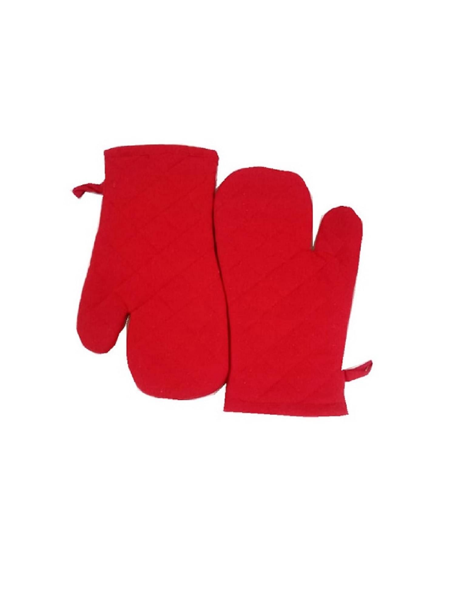     			Tidy Red Color Plain Design Cotton Oven Hand Glove - Pack of 2pcs