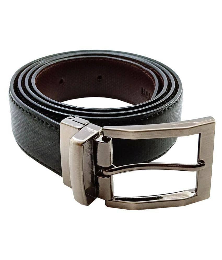 Runsi Black Faux Leather Formal Belt