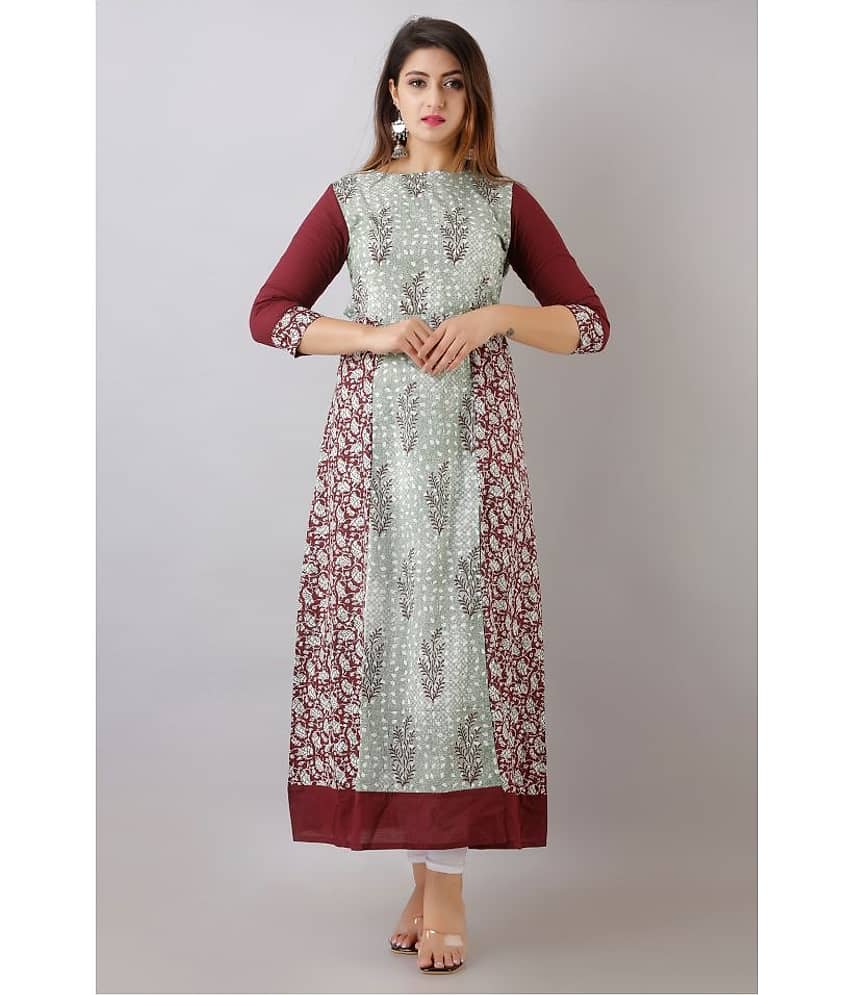 SAART BUNAAI - Multicolor Cotton Women's Front Slit Kurti ( Pack of 1 ) - Kurtis, Tunics | Buy online on ZillyBuy