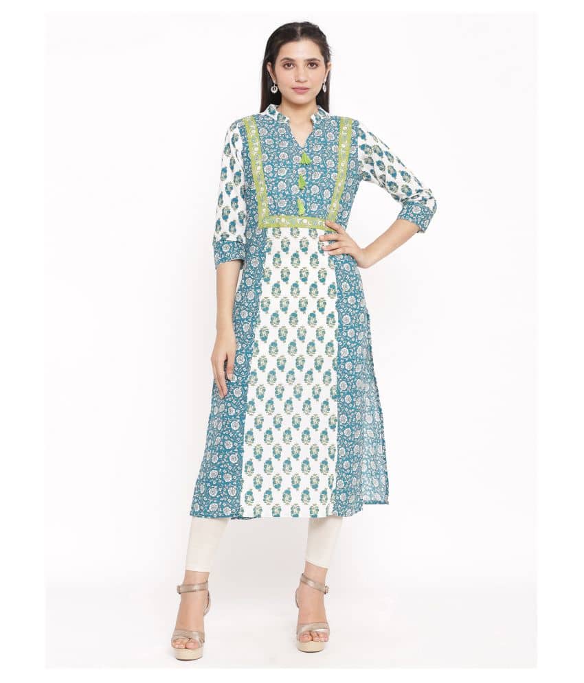 SAART BUNAAI - Multicolor Cotton Women's Straight Kurti - Kurtis, Tunics | Buy online on ZillyBuy
