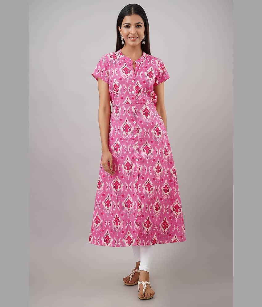 SAART BUNAAI - Pink Cotton Women's A-line Kurti - Kurtis, Tunics | Buy online on ZillyBuy