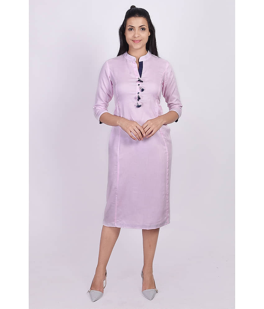 SAART BUNAAI - Pink Rayon Women's Straight Kurti - Kurtis, Tunics | Buy online on ZillyBuy