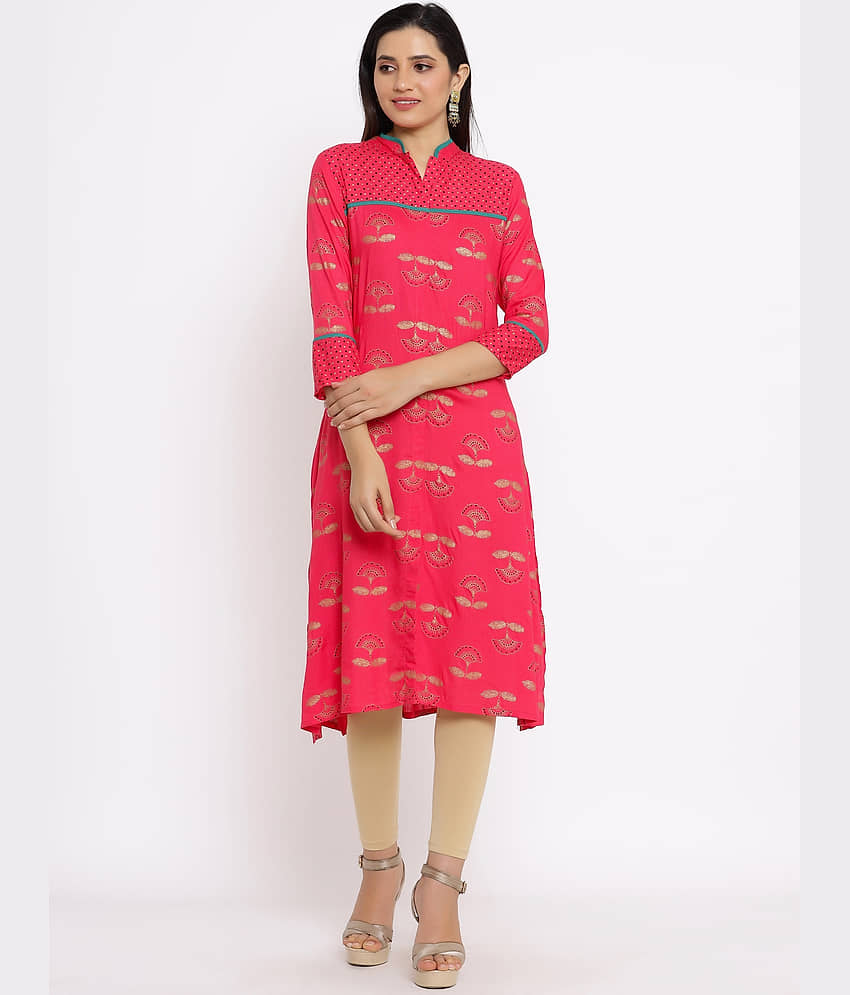 SAART BUNAAI - Red Rayon Women's Front Slit Kurti - Kurtis, Tunics | Buy online on ZillyBuy