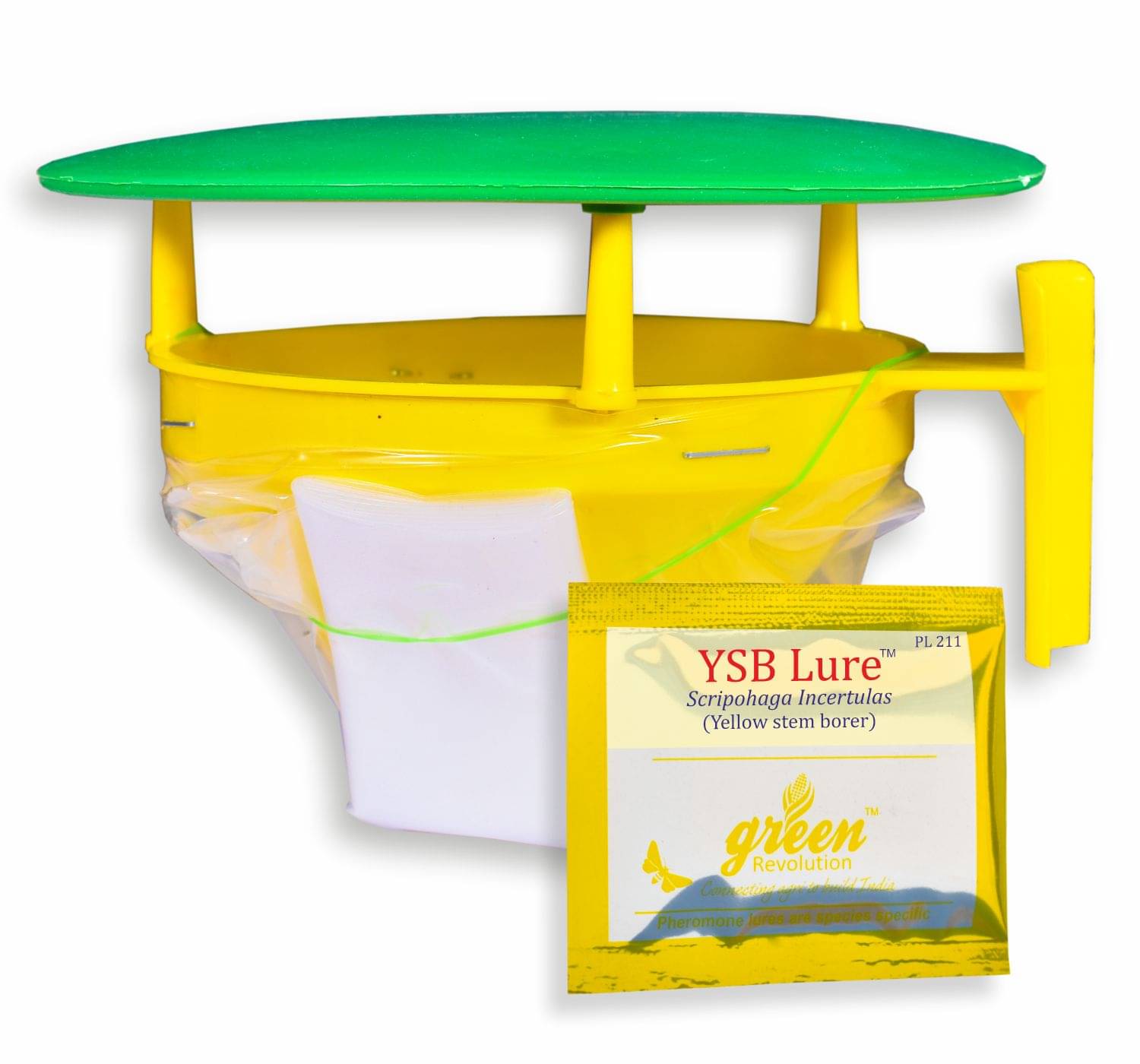 Funnel Pheromone Trap with YSB Pheromone Lure (Scirpophaga Incertulas) for Yellow Steam Borer Pheromone Trap. pack of 10 complete for 1 acre. Funnel Pheromone Trap with YSB Pheromone Lure (Scirpophaga Incertulas) for Yellow Steam Borer Pheromone Trap. pack of 10 complete for 1 acre.
