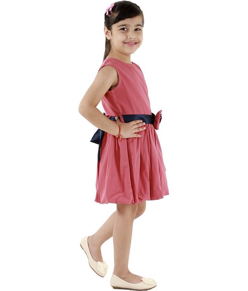 Kids Cave Crepe A-line For Girls ( Pack of 1 , Pink )