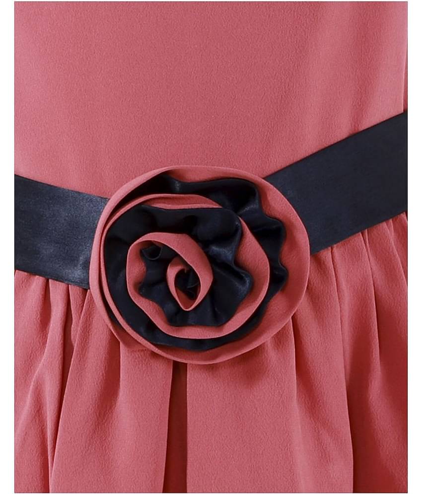 Kids Cave Crepe A-line For Girls ( Pack of 1 , Pink )