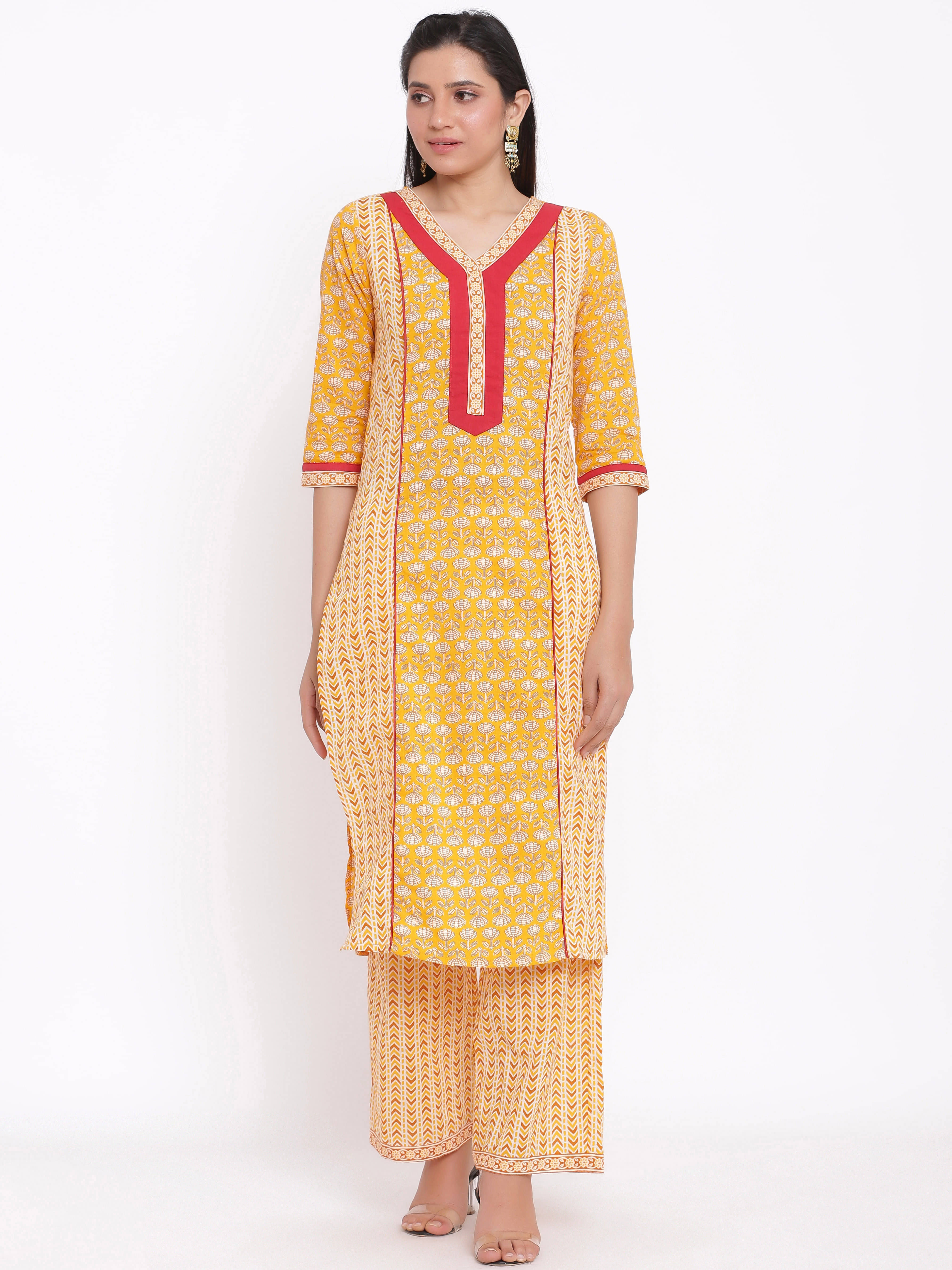     			SAART BUNAAI Cotton Kurti With Palazzo - Stitched Suit