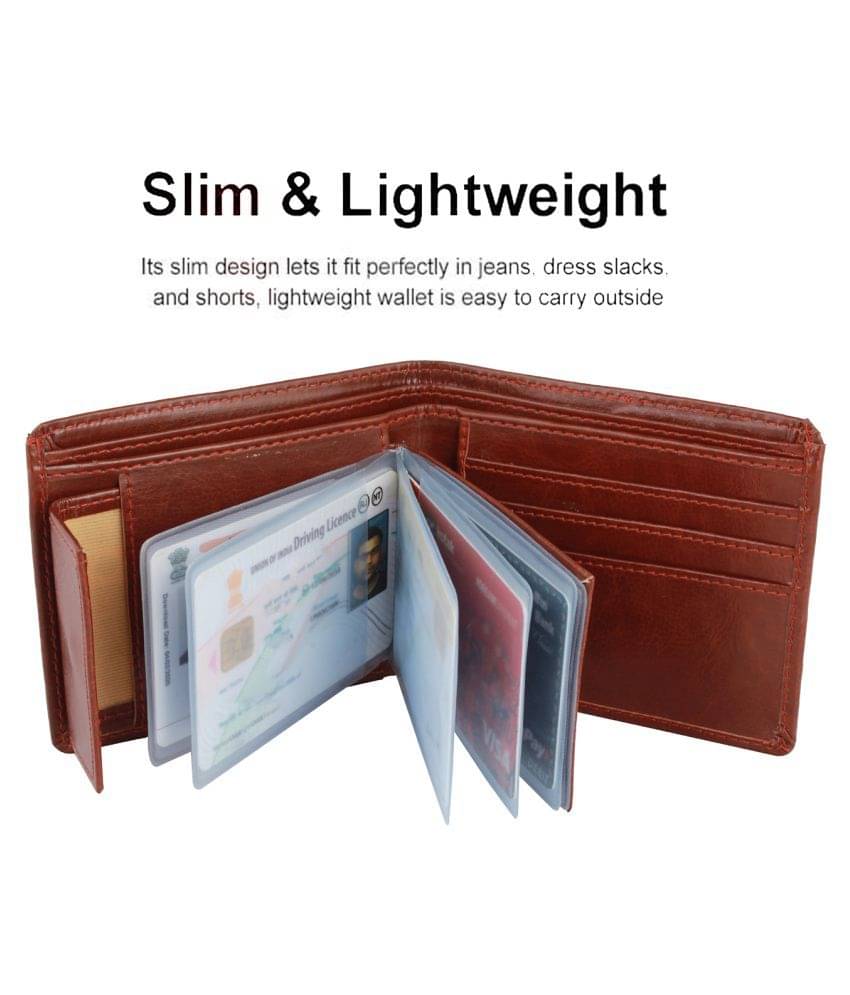     			SUNSHOPPING - Brown PU Men's Regular Wallet ( Pack of 1 )