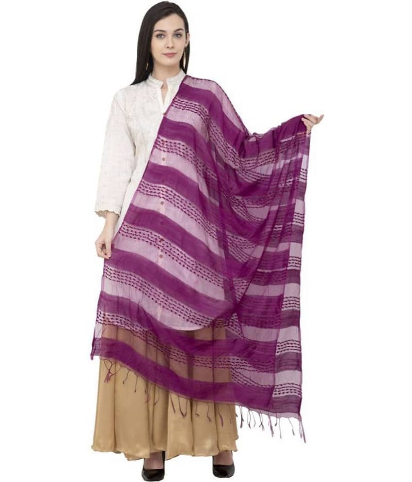 A R Silk Purple Organza Hand Painted Dupatta - Dupattas & Shawls | Buy online on ZillyBuy