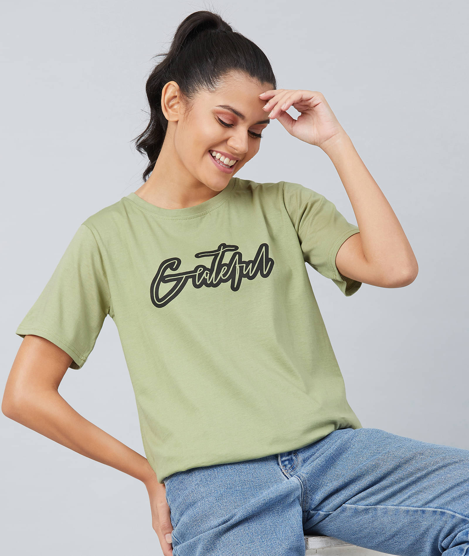 Chimpaaanzee Women Cotton Solid Regular Fit Round Neck T-Shirt ( Green ) Chimpaaanzee Women Cotton Solid Regular Fit Round Neck T-Shirt ( Green )