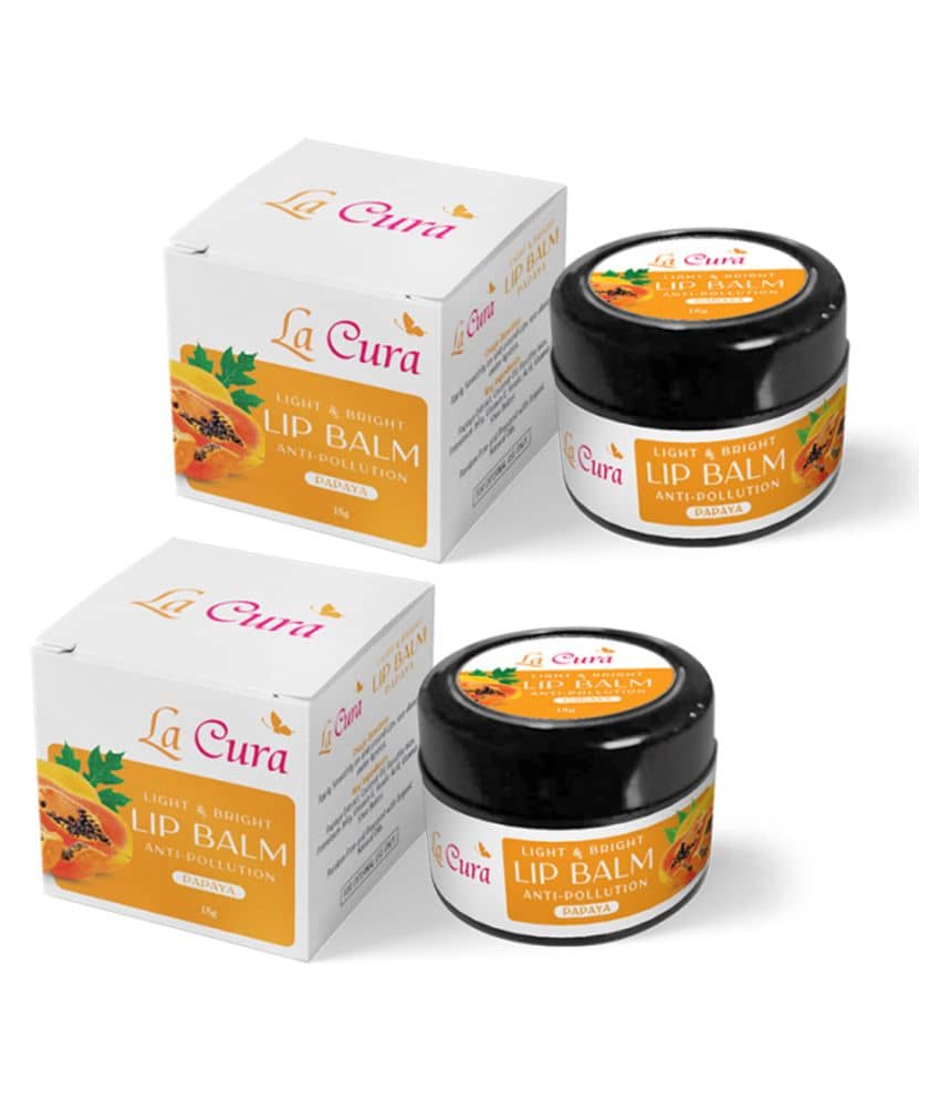 La Cura Papaya Light & Bright Anti-Pollution Lip Balm | Pack of 2