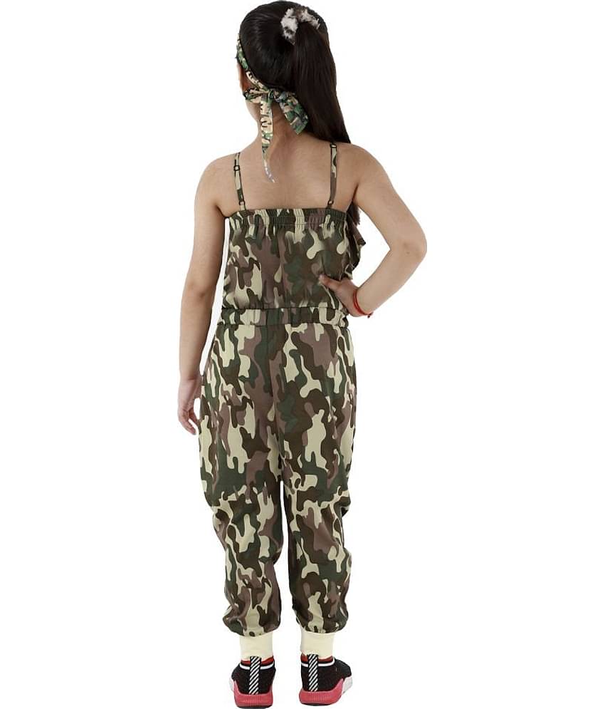 Kids Cave Girls Crepe Jumpsuit ( Pack of 1 , Green )