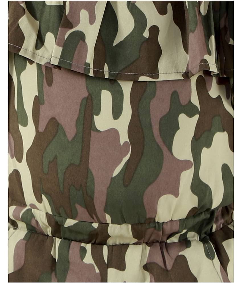 Kids Cave Girls Crepe Jumpsuit ( Pack of 1 , Green )