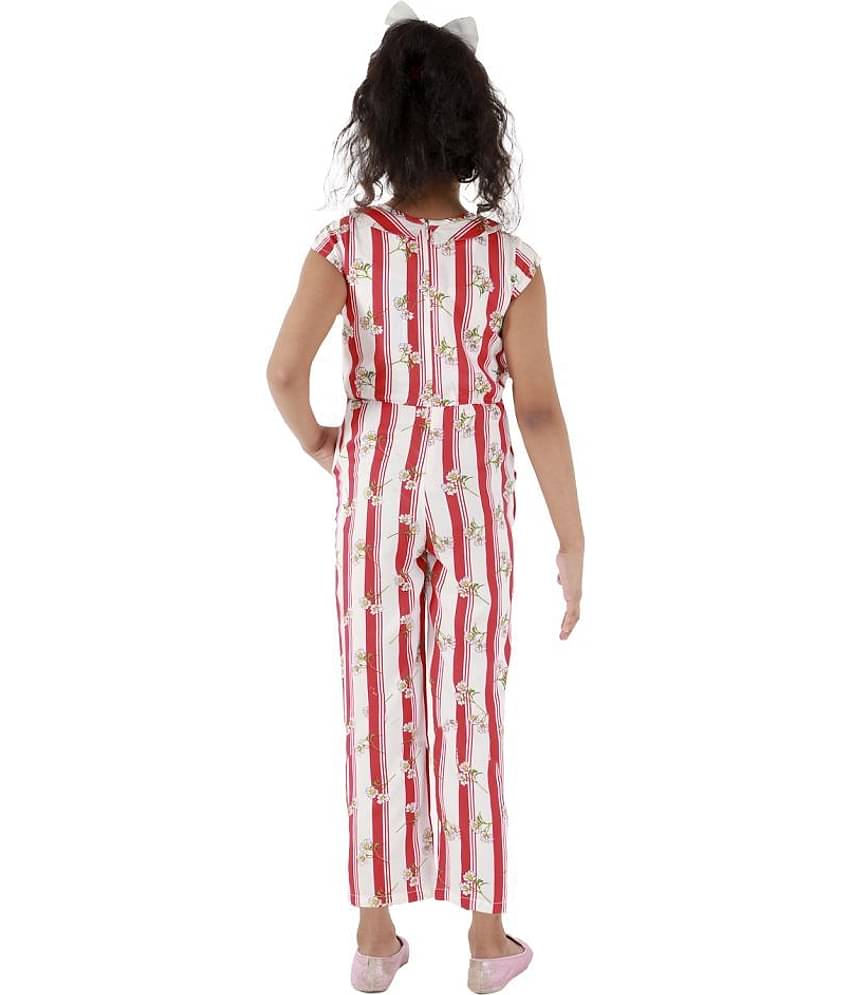 Kids Cave Girls Rayon Jumpsuit ( Pack of 1 , White )