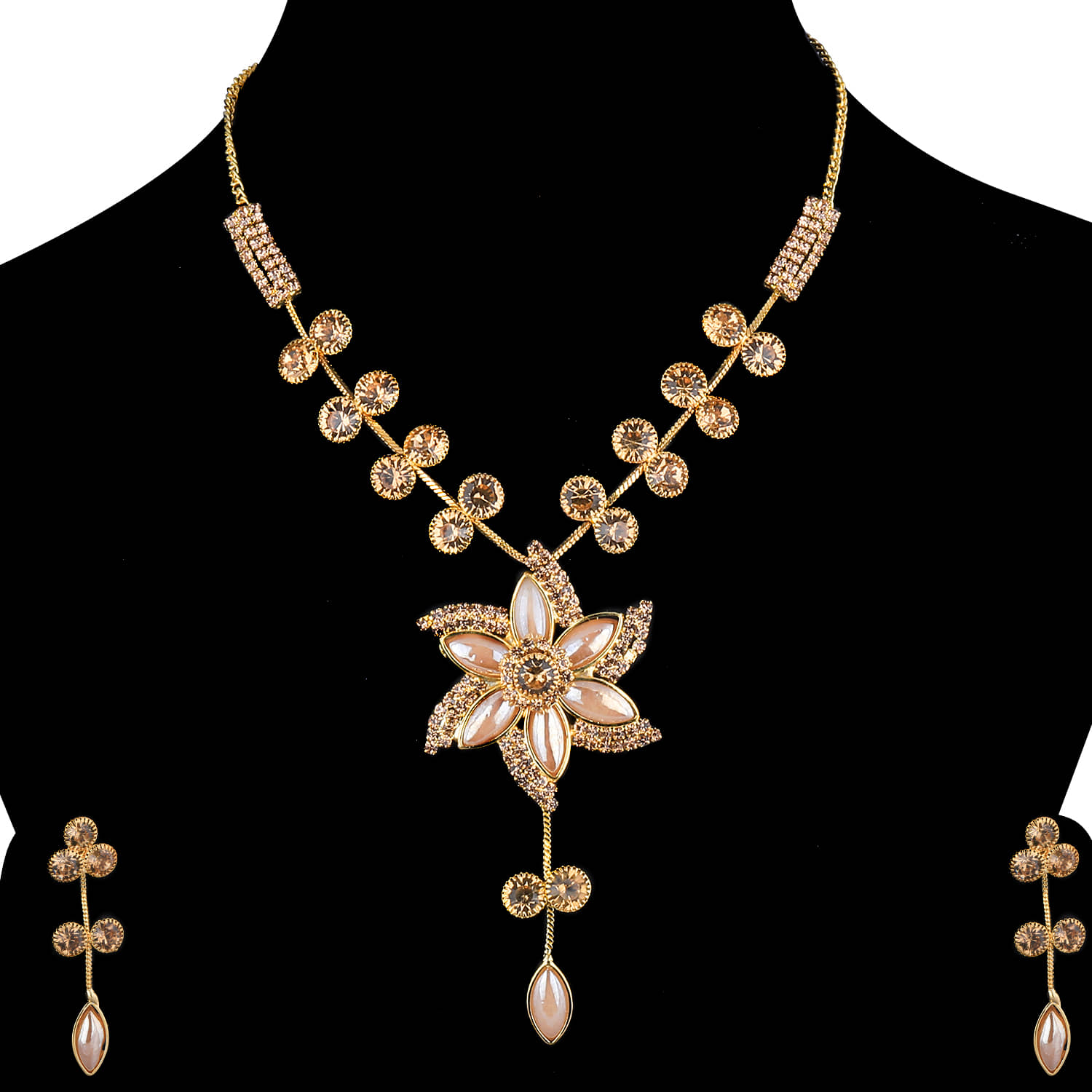 Paola Alloy Golden Contemporary/Fashion Necklaces Set Contemporary