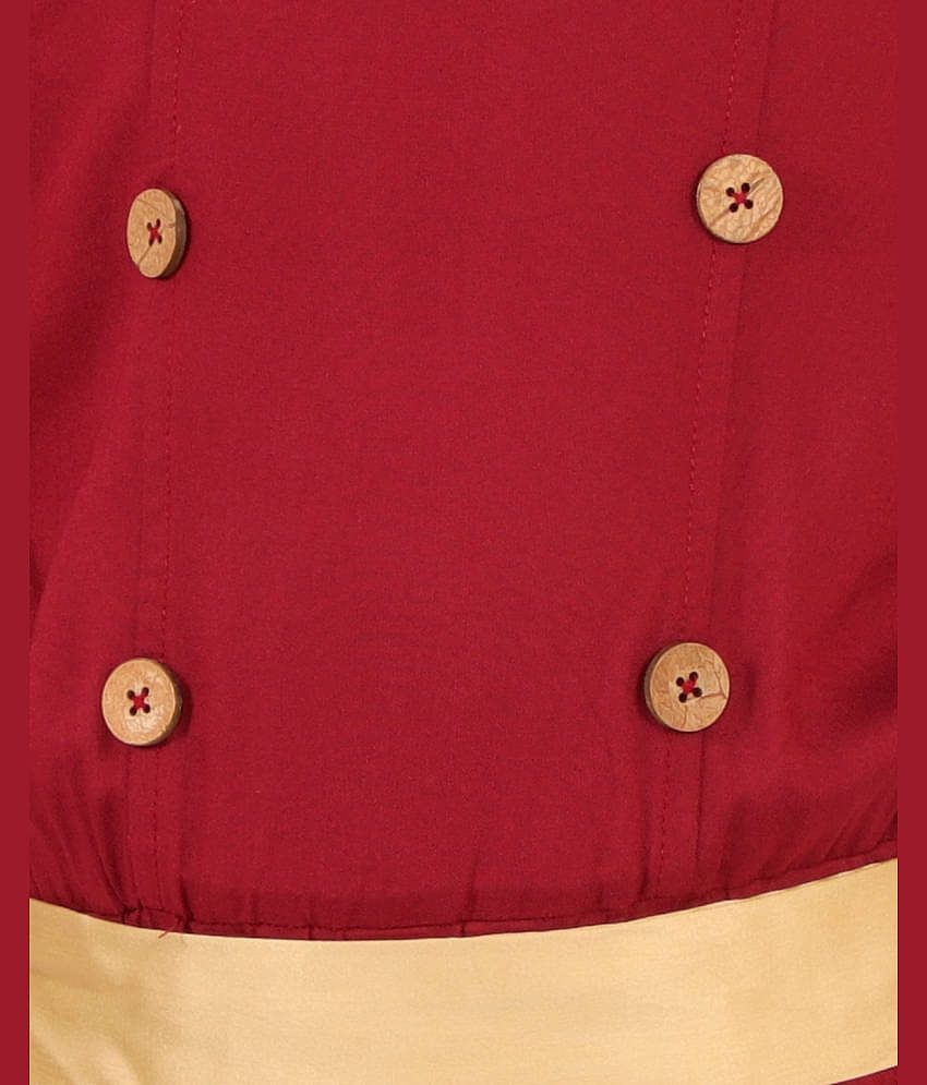 Kids Cave Girls Rayon Jumpsuit ( Pack of 1 , Maroon )