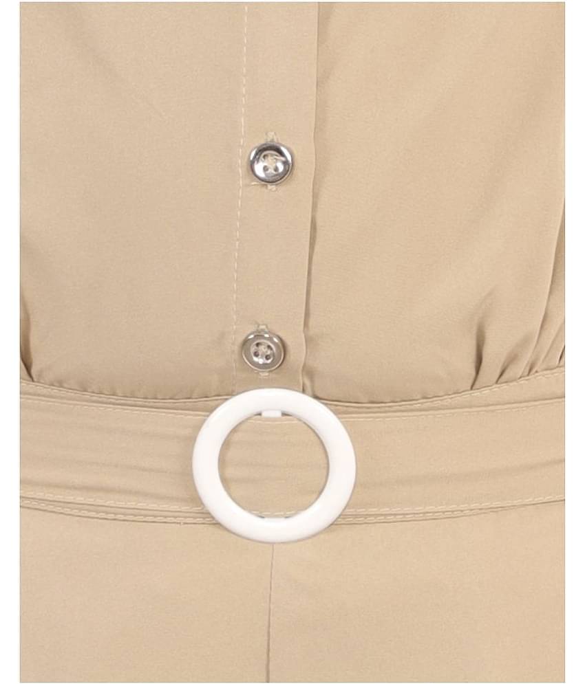 Kids Cave Girls Crepe Jumpsuit ( Pack of 1 , Beige )