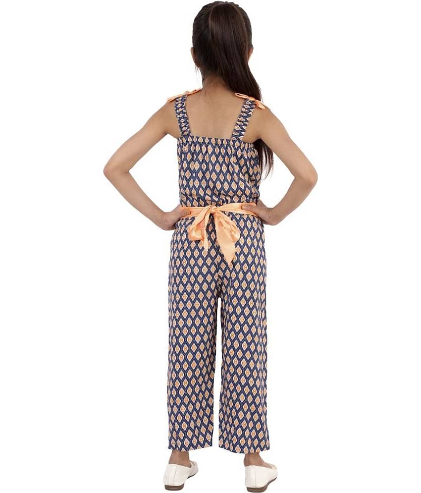 Kids Cave Girls Rayon Jumpsuit ( Pack of 1 , Blue )