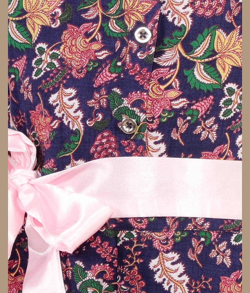 Kids Cave Girls Rayon Jumpsuit ( Pack of 1 , Navy Blue )