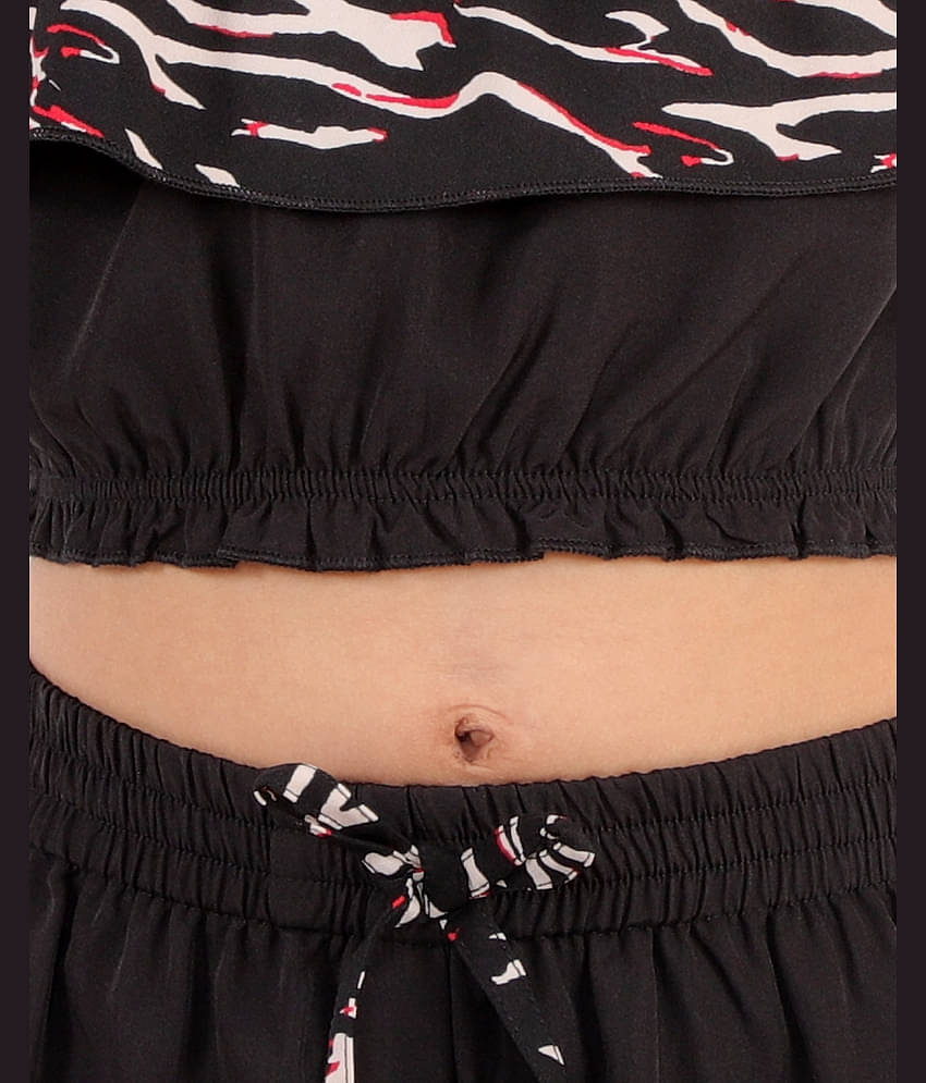 Kids Cave Girls Crepe Jumpsuit ( Pack of 1 , Black )