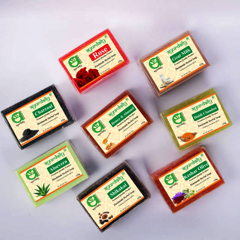 Ayurdaily Assorted Natural Handmade Soaps - India's Traditional Soap 1000 g Pack of 8 Ayurdaily Assorted Natural Handmade Soaps - India's Traditional Soap 1000 g Pack of 8
